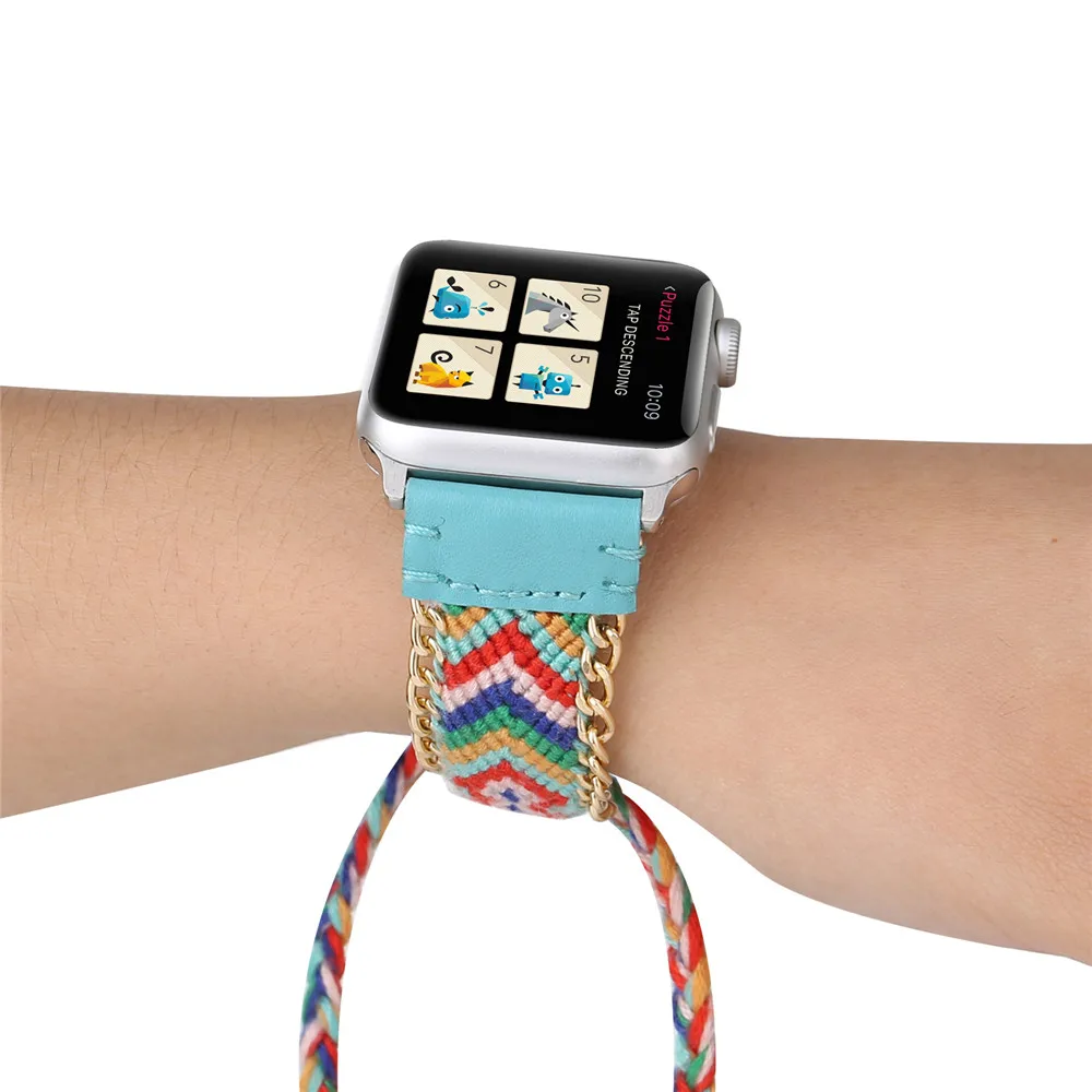 Модный стильный тканый браслет ремешок для Apple Watch 42 мм 38 мм 44 мм 40 мм браслет серии 5 4 3 2 1 ремешок для часов