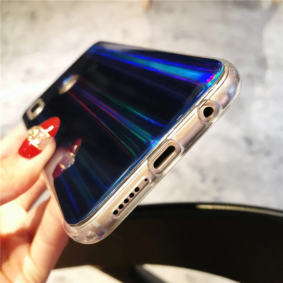 Чехол для huawei P20 Pro P30 Lite Коврики 20 Обложка Аврора лазерный Мягкие силиконовые ТПУ