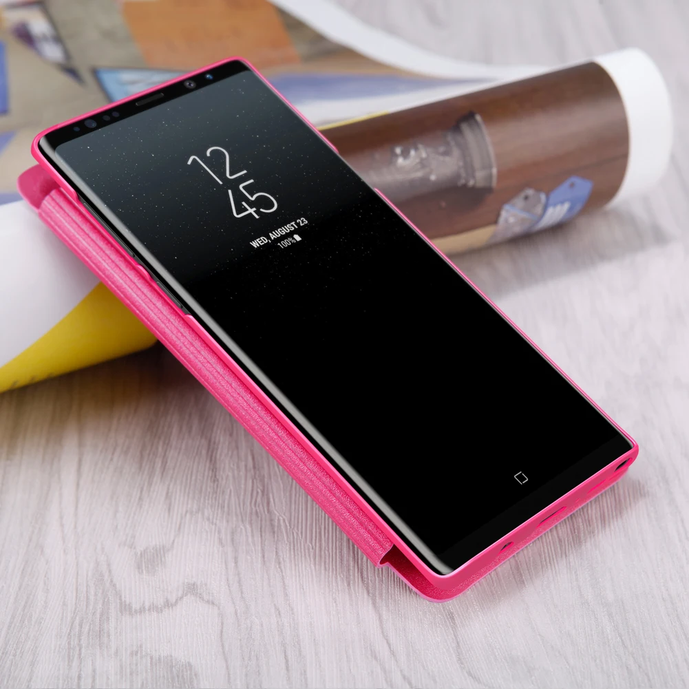 Чехол книжка Nillkin для Samsung Galaxy Note 9 блестящий чехол из искусственной кожи 9|Бамперы|