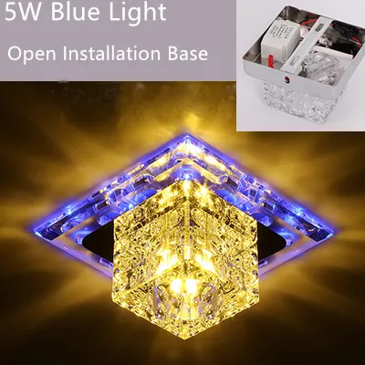 5W-Open-Blue Светильник потолочныйпотолочный светильник кристалла LED светильники потолочные светодиодная лампа потолочные для гостинной проходу для декоративного освещения заподлицо светодиодные лампы светильники - Цвет корпуса: 5W-Open-Blue