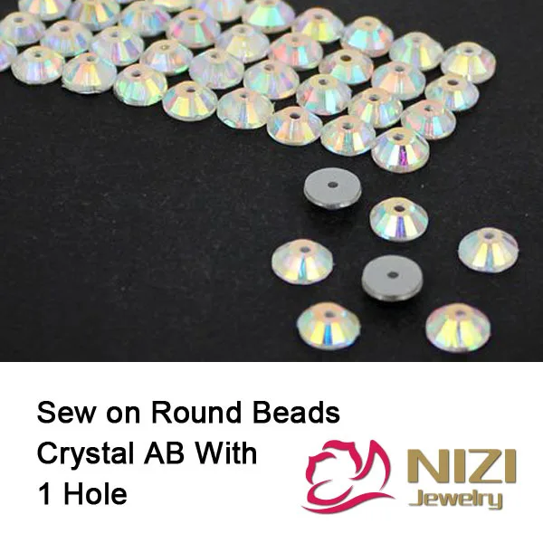 Хрустальные бусины AB 4 мм 5 круглые с плоской задней поверхностью для