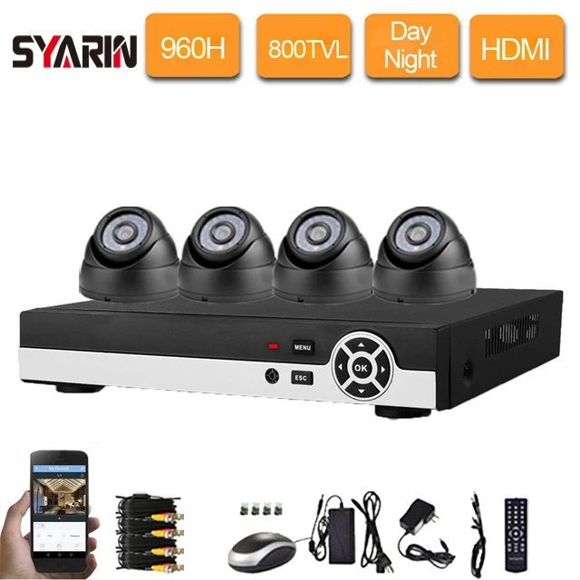 Домашняя система видеонаблюдения 8ch 4 шт. 800tvl купольная ИК камера DVR видео