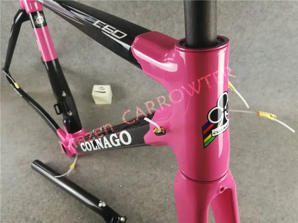 Хорошее качество T1000 3 к глянцевый светильник, Розовый Черный Colnago C60 карбоновая рама для дорожного велосипеда с XS/S/M/L/XL на выбор