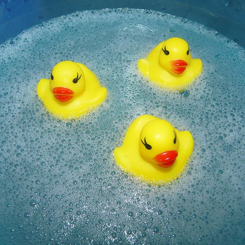 10 шт./лот Желтая утка детская игрушка для ванны погремушка сжимающая животное