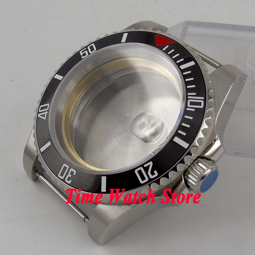 40 мм сапфировое стекло Черная Керамическая рамка Лупа даты из нержавеющей стали