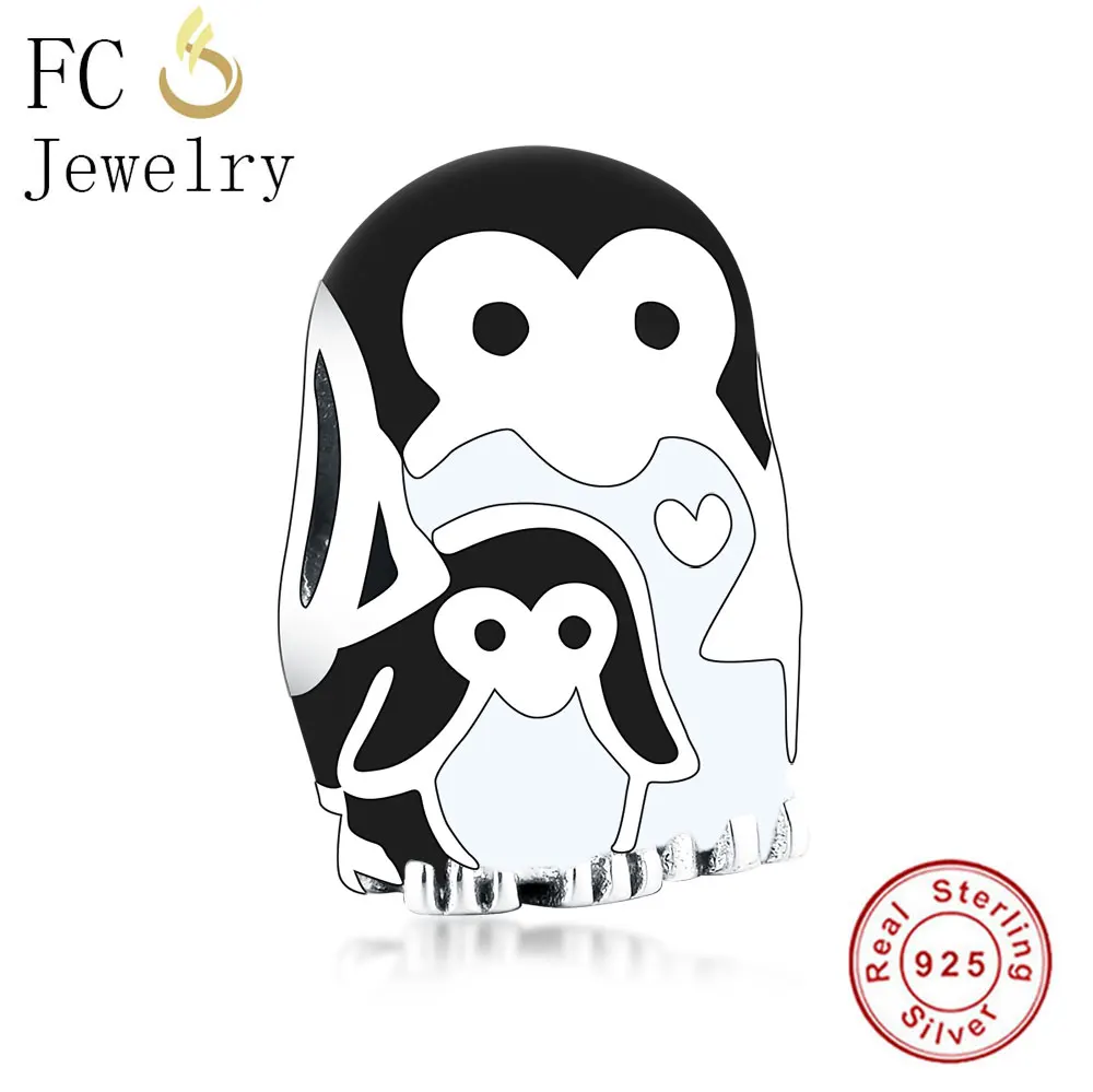 FCJ1025 FC ювелирные изделия подходят к оригиналу Pandora талисманы браслеты Berloque 925 пробы серебро сглаза кубический цирконий бусины свисающие подарки - Цвет: FCJ1025