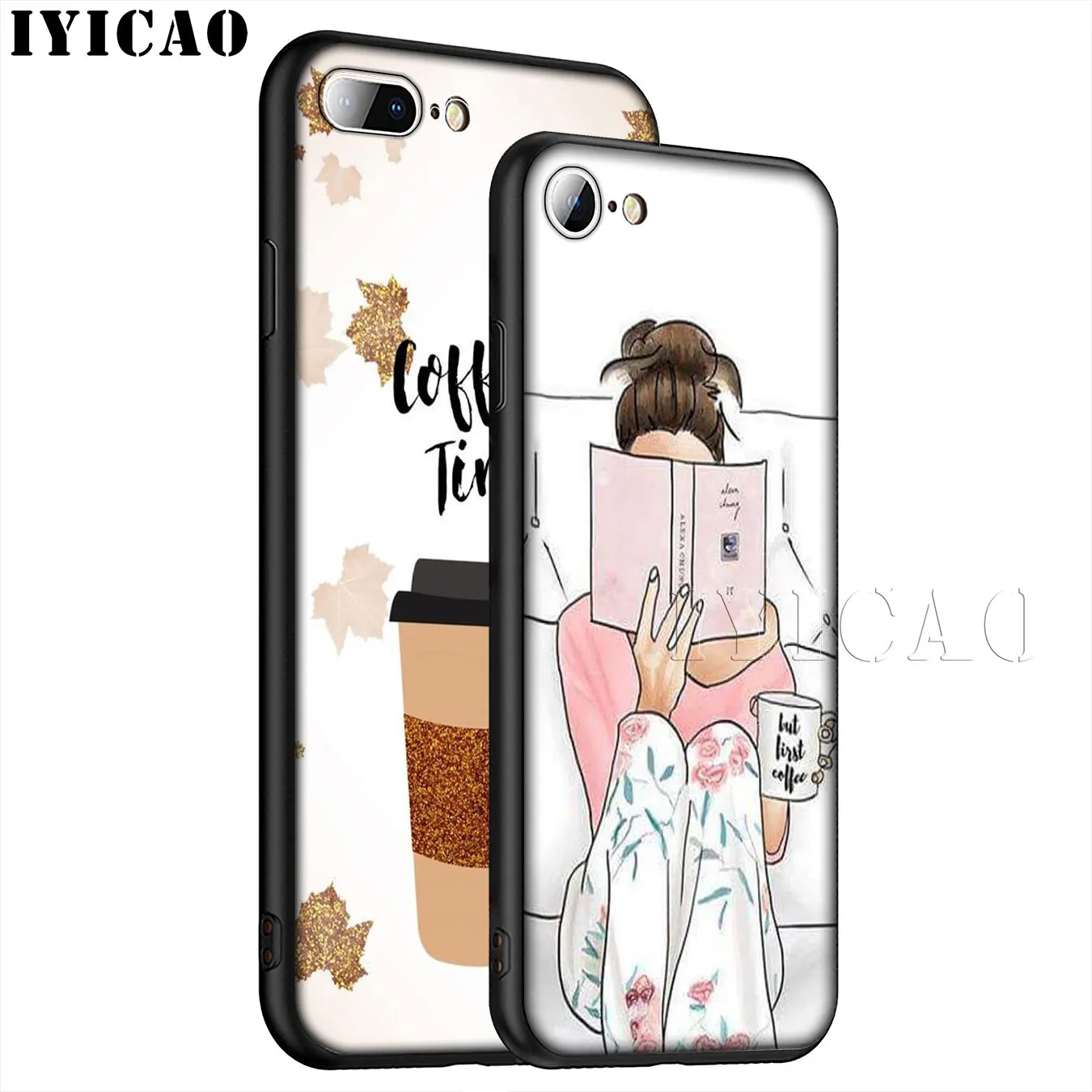 IYICAO ОК но сначала кофе книга Девушка Мягкий силиконовый чехол для телефона iPhone XR X