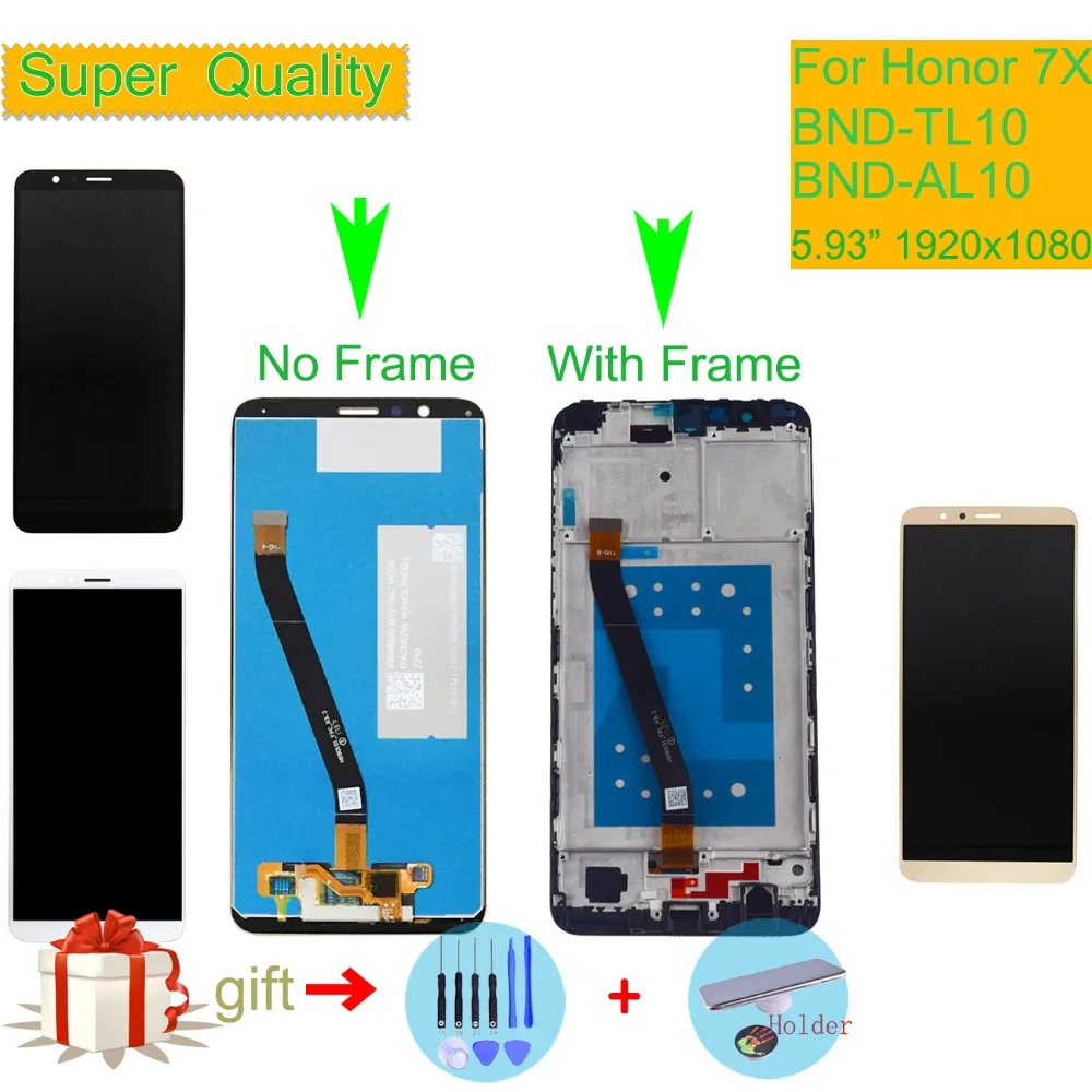 Оригинальный ЖК дисплей для HUAWEI Honor 7X сенсорный экран дигитайзер с рамкой