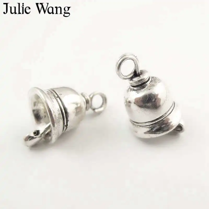 25 шт. подвески в форме небольшого колокольчика Julie Wang из сплава серебряного цвета