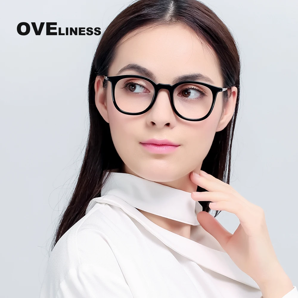 Оправы для очков TR90 женские дизайнерские Круглые очки с прозрачными линзами