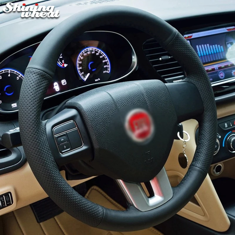 Черный кожаный чехол рулевого колеса автомобиля BANNIS для Dodge Дротика|Чехлы на
