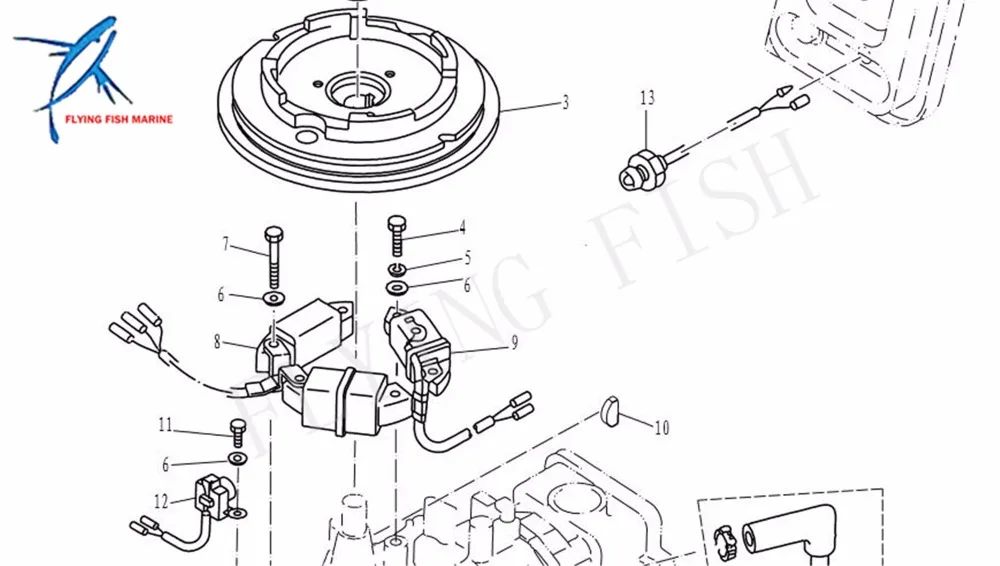 Подвесной Двигатель 66M 85533 00 10 катушка освещения заряда для Yamaha 9.9HP 15HP T9.9 F9.9