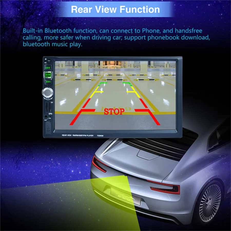 Автомобильный мультимедийный плеер 2 Din HD Bluetooth стерео радио FM MP4 MP5 аудио видео Gps с