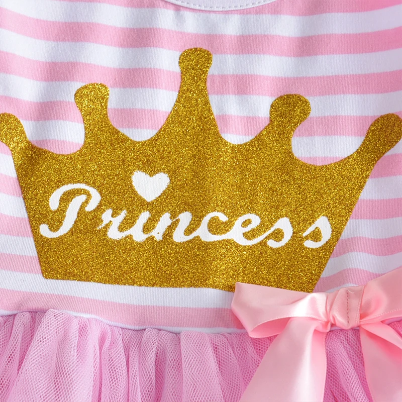 VIKITA Brand Girls Dress Princess Dresses Children Crown Cartoon Tutu Kids Patchwork Ball Gown Vestidos SH4561 | Детская одежда и
