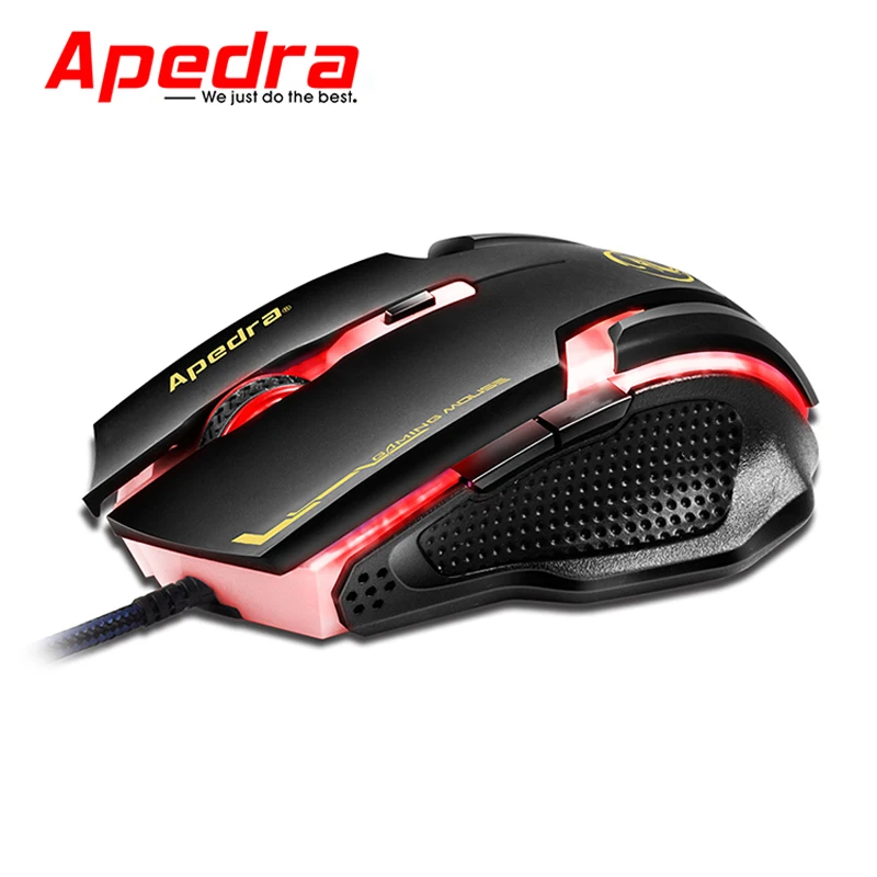 Apedra Проводная Мышь игровой патруля мыши 3200 Точек на дюйм с светодиодный свет 7