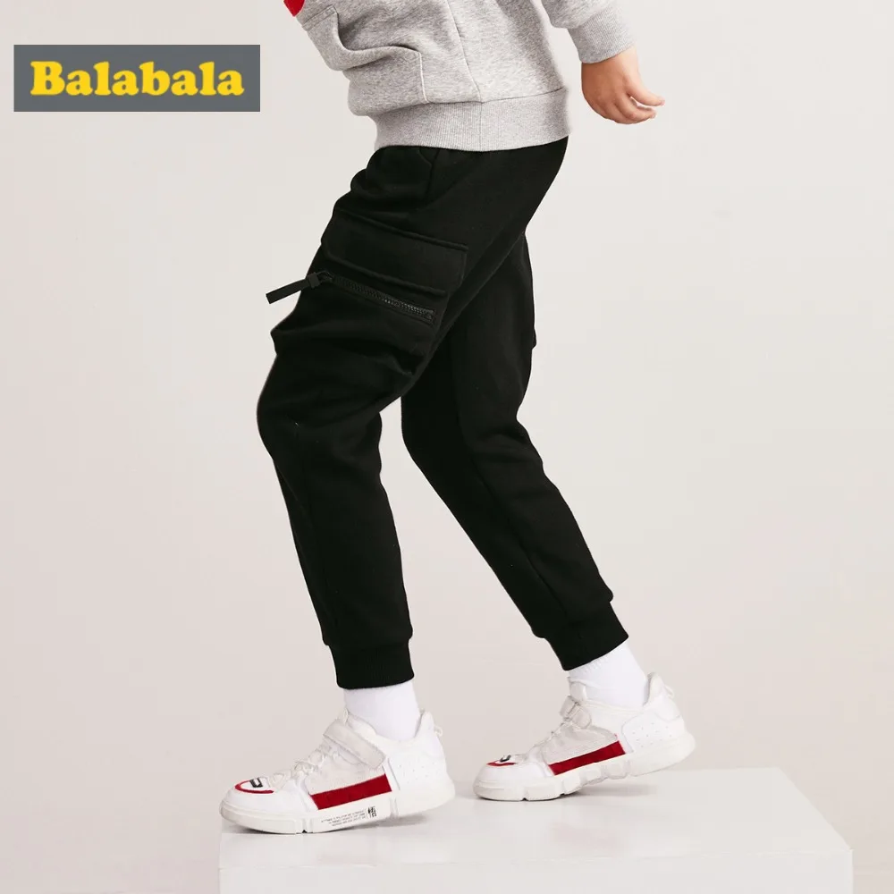 Balabala/спортивные штаны с флисовой подкладкой для мальчиков Подростков Спортивные