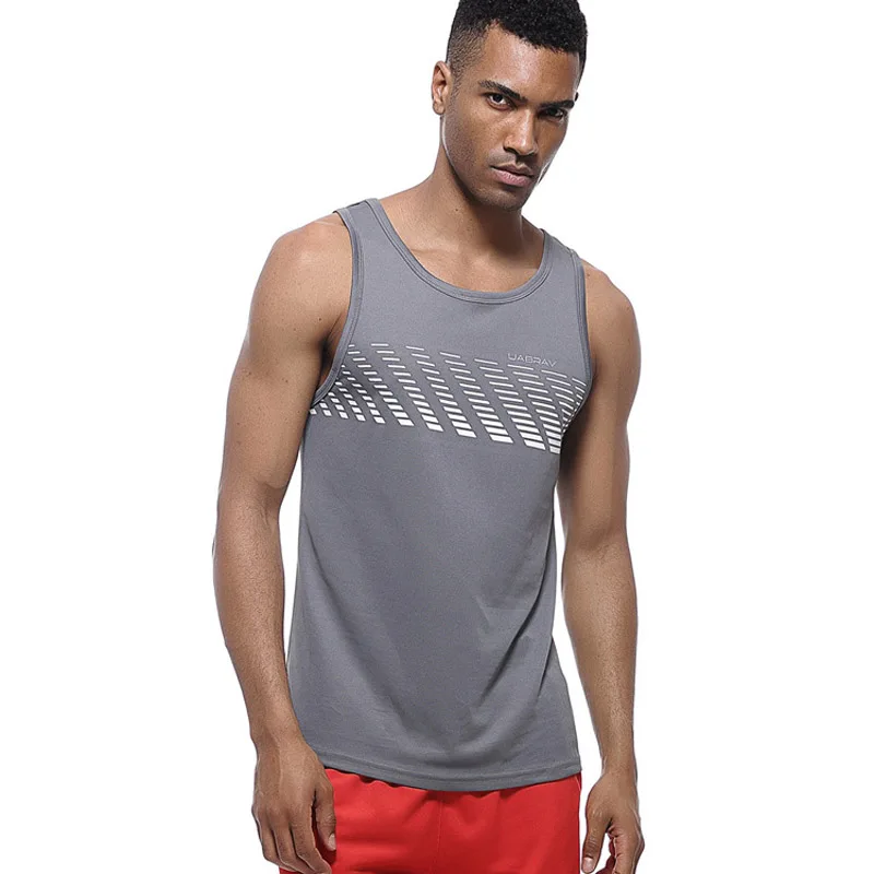 Быстросохнущая майка для мужчин модный бренд Фитнес без рукавов Мужская Нижняя