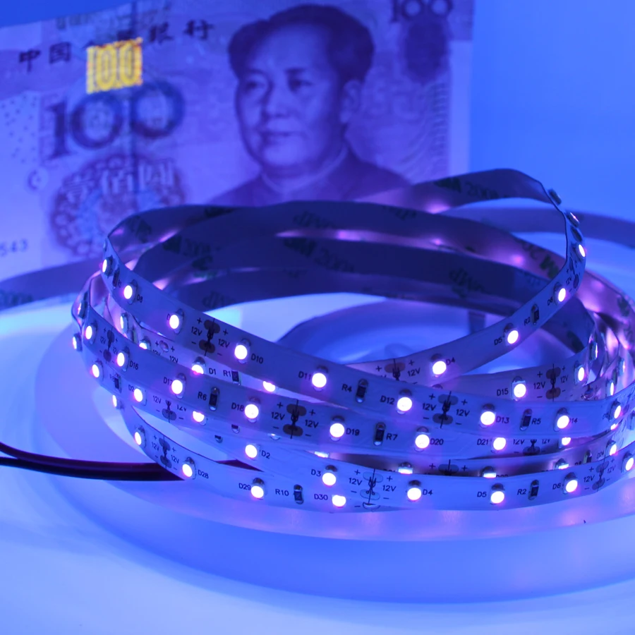5 м УФ светодиодный полосы светильник 395 410nm черный 5050 3528 SMD водонепроницаемый