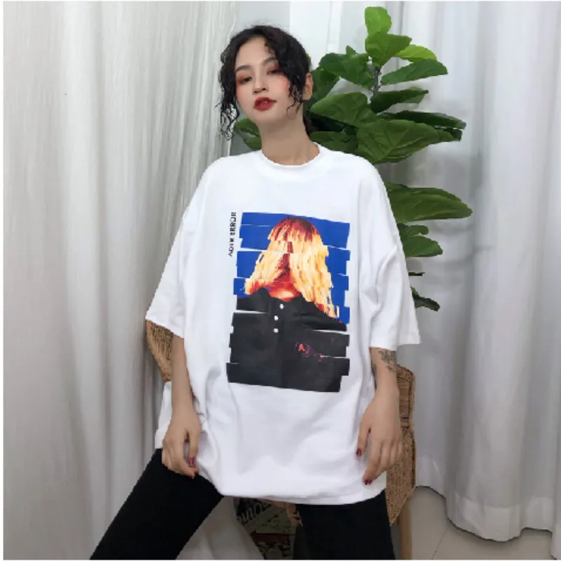 2019 new Korean Summer Tops Women's Clothing Ulzzang O-Neck Casual Oversized T Shirt Print Harajuku Top Aesthetic Clothes | Женская