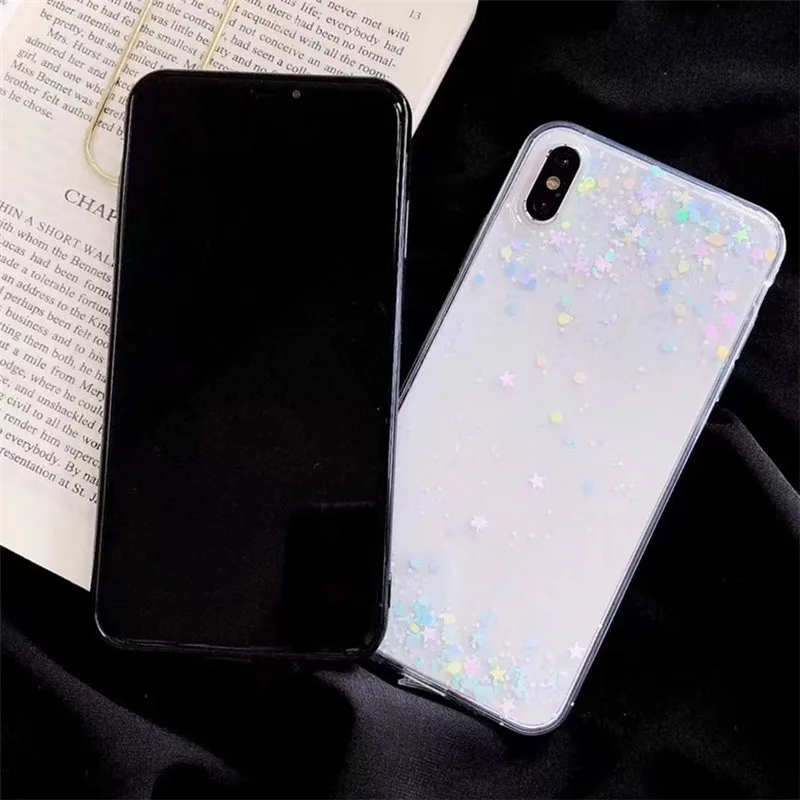Мягкий силиконовый чехол с блестками и звездами для Samsung Galaxy A30 A10 A20 A40 S A60 A70 A50