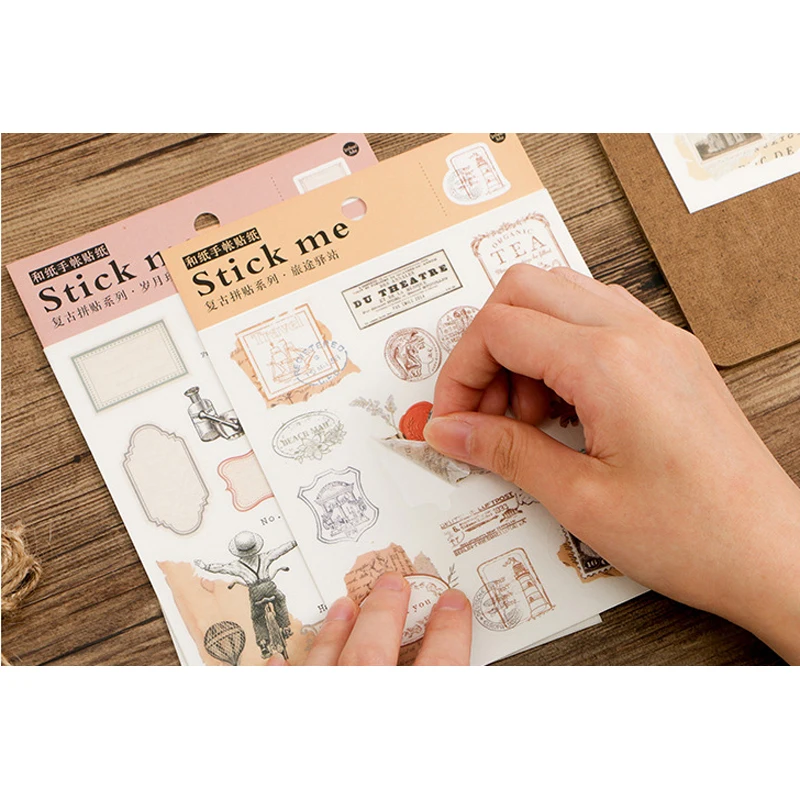 15 упаковок/партия милый коллаж серии письма бумажные наклейки diy