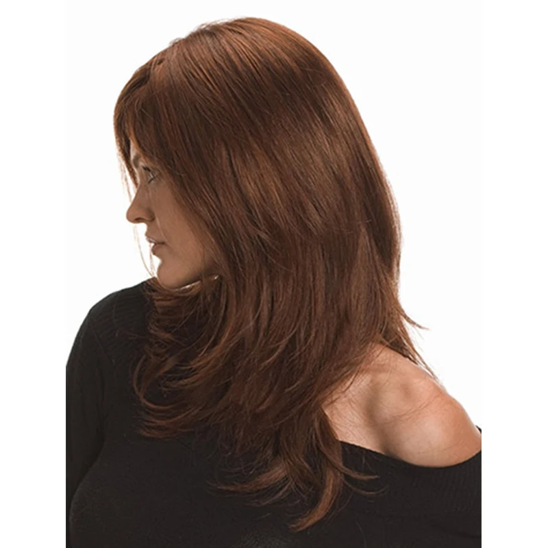 2016 Новое Прибытие Длинные Прямые Прическа Коричневый Цвет женские Парики Из