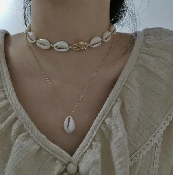 Роскошное ожерелье с подвеской из ракушек Cowrie золотого цвета для женщин модная