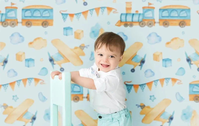 The Car Aircraft Newborn Backdrop for Photography Baby Shower Birthday Party Photo Background Children Backdrops Studio