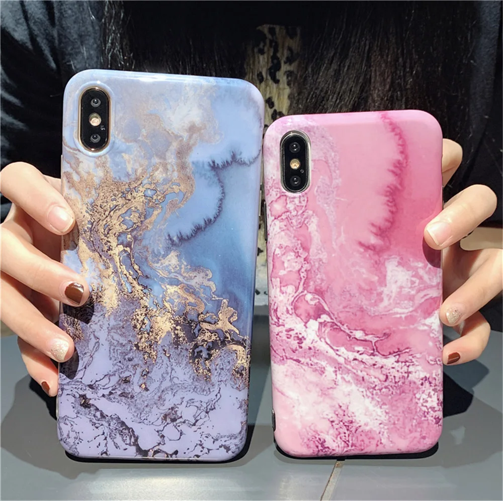 Lovebay мраморный чехол для телефона для iPhone 6, 6s, 7, 8 Plus, X, XR, XS, Max, модный абстрактный художественный мягкий IMD чехол для iPhone X, чехол для телефона