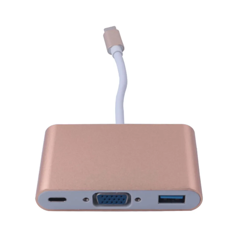Адаптер-конвертер Elistooop с USB 3 1 Type C на VGA в концентратор зарядным портом PD для Apple