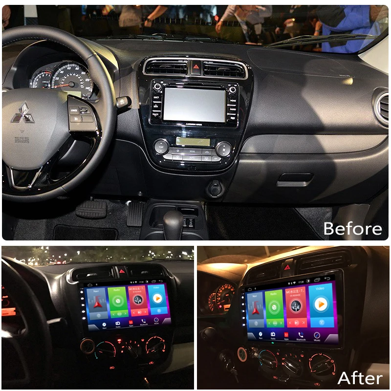 Полный сенсорный экран автомобиля Android 8,1 радио плеер для Mitsubishi Mirage Attrage gps навигация Видео Мультимедиа Встроенный Bluetooth