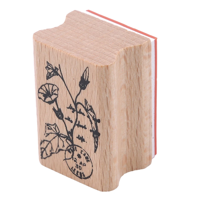 DIY Craft Деревянные и резиновые штампы винтажные деревянные с растениями цветами