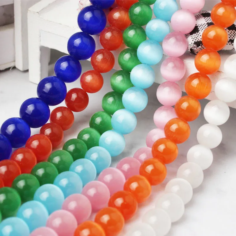 

LanLi 4/6/8/10/12mm natural Jewelry Cats-Eye stone beads DIY