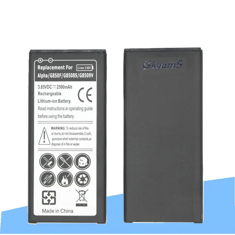 ISkyamS 3x2500 мА/ч EB-BG850BBC запасная батарея для Samsung Galaxy Alpha G850 G8508 G8508S G8509v G850F G850T |