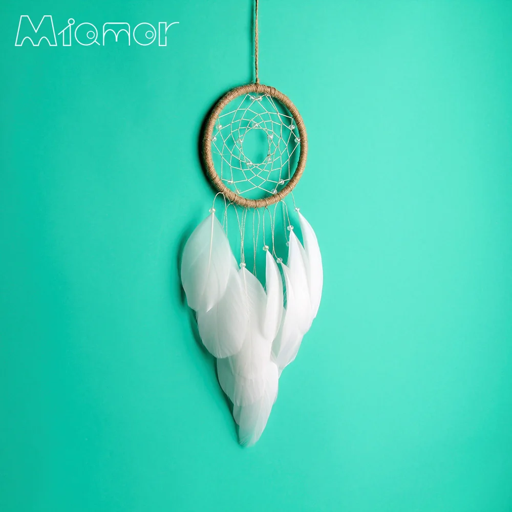 MIAMOR, белое перо, Ловец снов, колокольчики, для детской, для школы, для детской комнаты, украшение для свадьбы и дома, декор для стен, аксессуары AMOR033