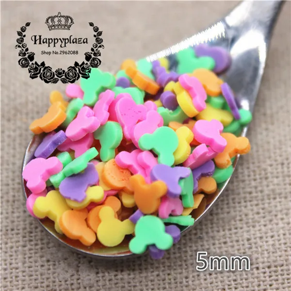 mickey 30g 30 г смешанные цвета Полимерная глина сердце/звезда/цветок/лук/снежинка/круглый/кости ломтик/гранулированный для телефона чехол/хлеб крошки DIY - Цвет: mickey 30g
