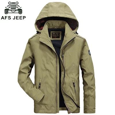 Хаки Новое поступление AFS JEEP куртка брендовая одежда хлопковая ветровка армейская куртка chaqueta hombre s куртки и пальто - Цвет: Хаки