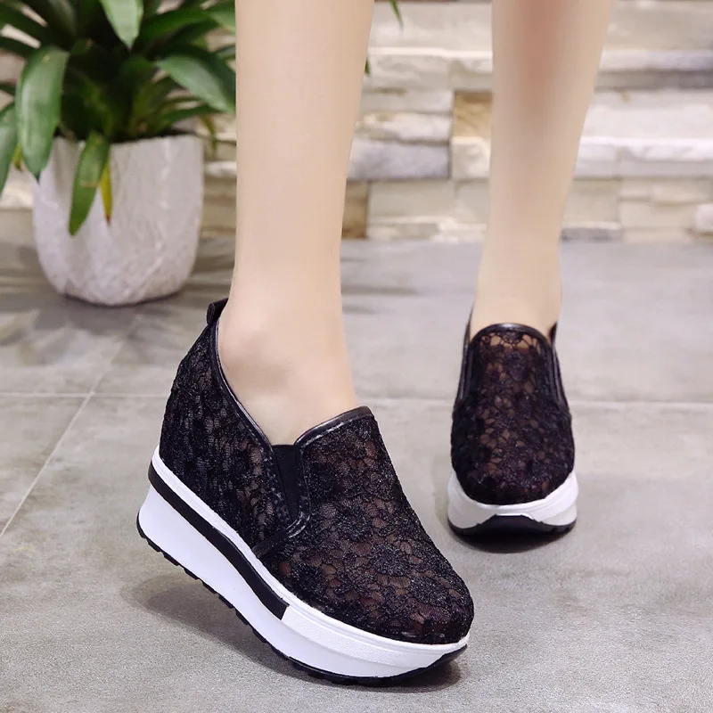 SAILING LU/Новинка женская обувь на плоской подошве Цвет черный белый кружевная сезон