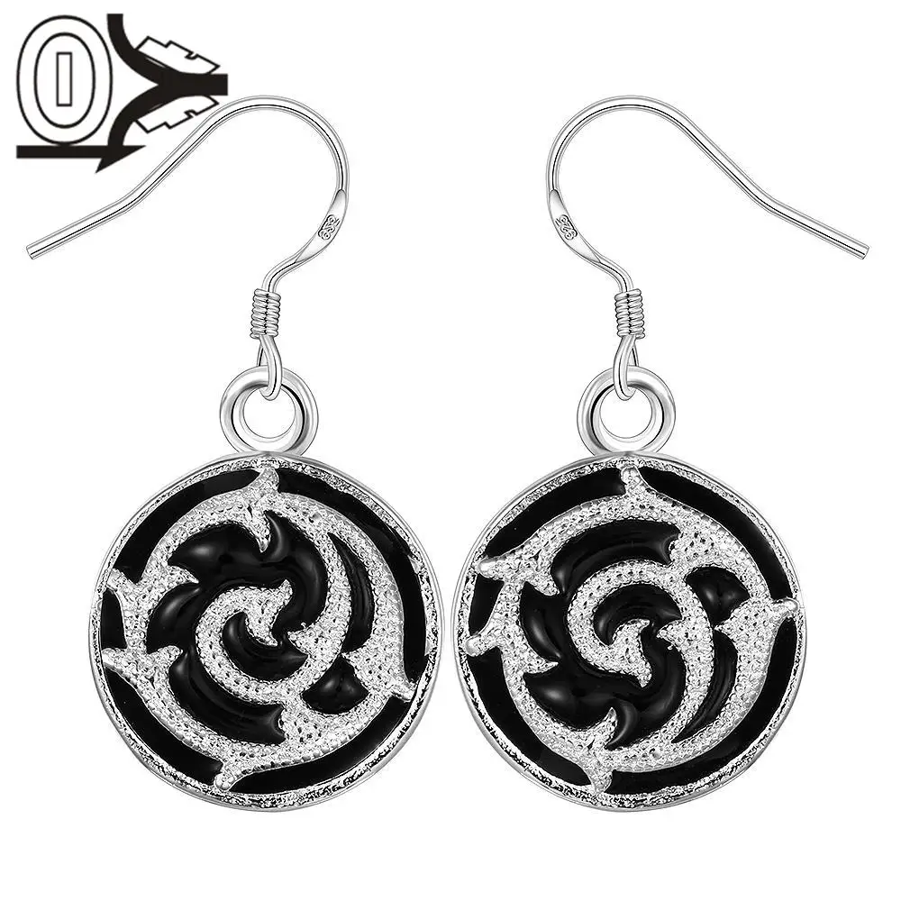 Бесплатная Доставка! Оптовая Посеребренные Серьги Свадебные Украшения