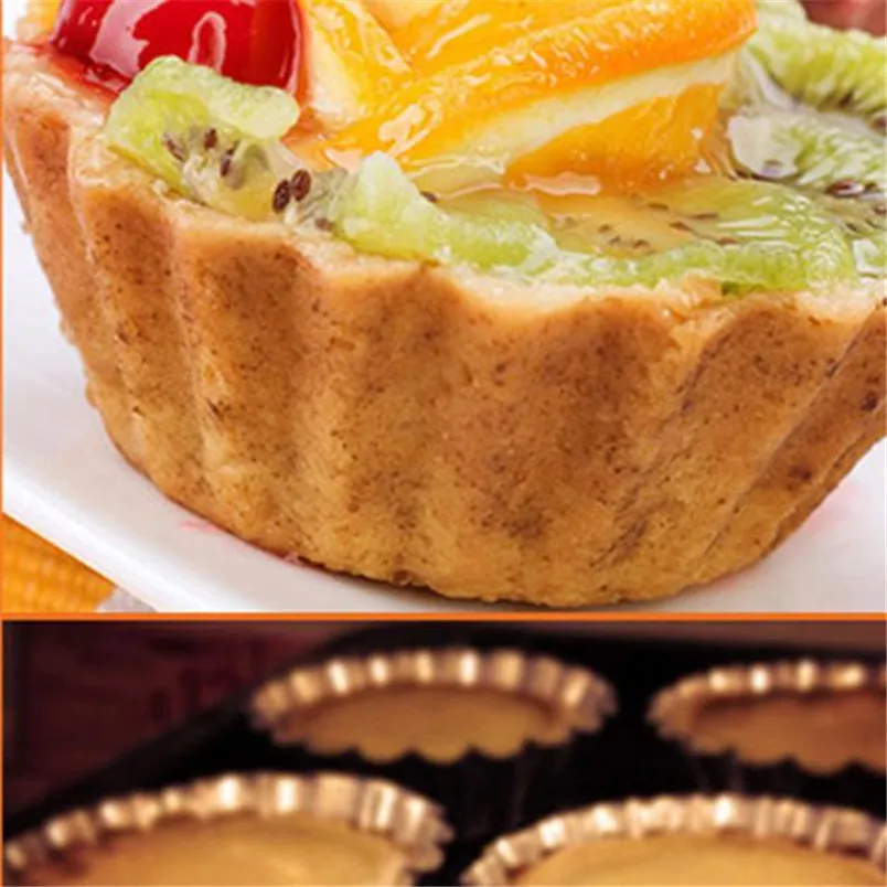 10 шт./компл. цветок торт яйцо Tart формы из алюминиевого сплава 7 см кекс форма для
