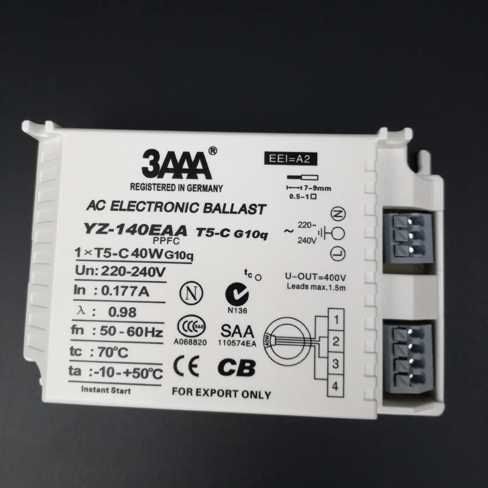 3AAA YZ-140EAA 1xT5-C 40W 220-240V AC люминесцентная лампа Электронный балласт для T5 кольцевыми