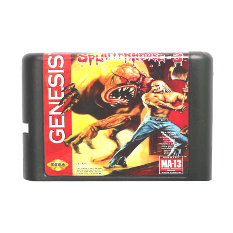 

SplatterHouse Part 3 16 bit MD Game Card For Sega Mega Drive For Genesis