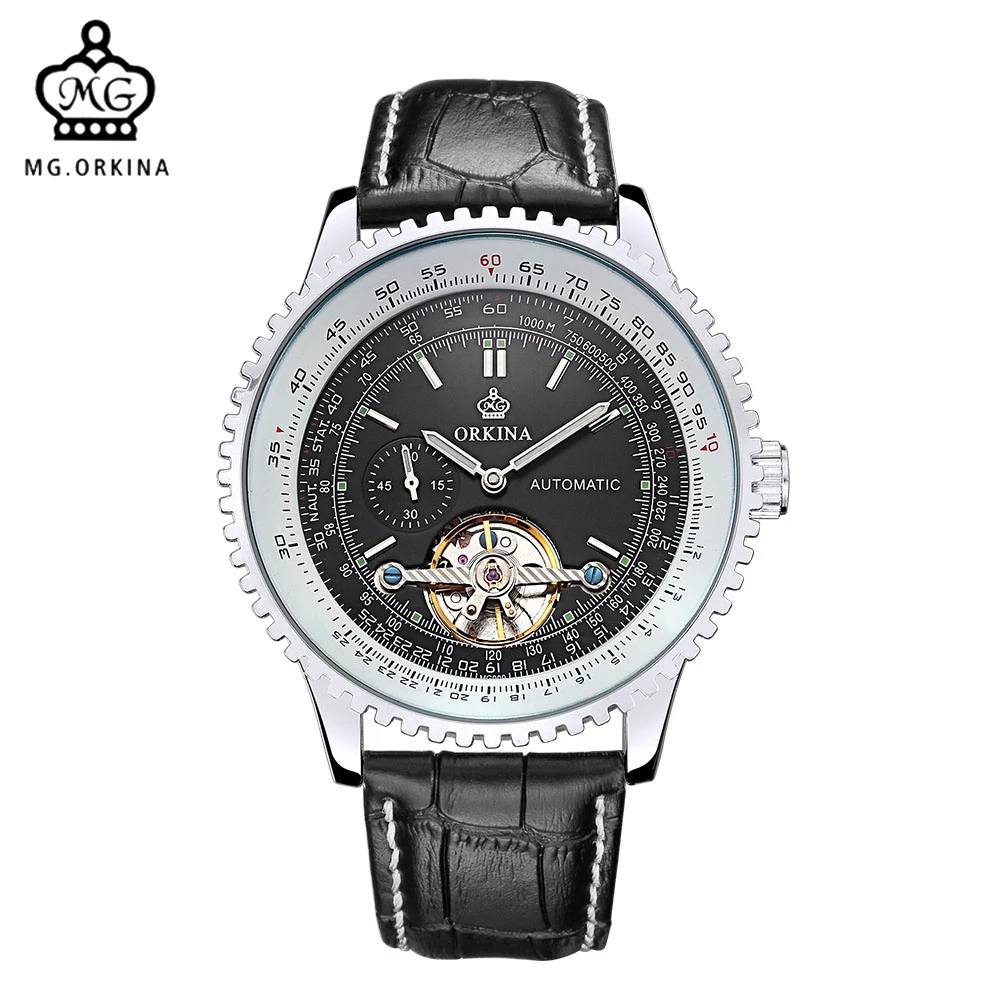 

MG. ORKINA Small Second Hand Dial Wristwatch Rose Gold Case Mens Watches Luxury Automatic Watch Montre Homme Clock Men Casual