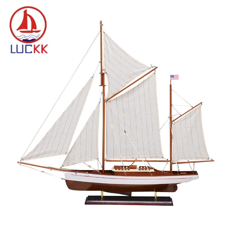 Деревянная модель корабля LUCKK 90 см в американском стиле винтажное белое