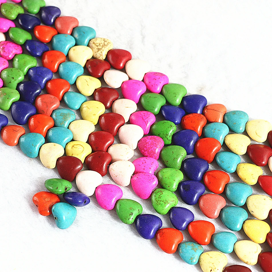 

High grade multicolor calaite turquoises stone 12mm 15mm hot sale heart shape beads diy noble Jewelry maknig B293
