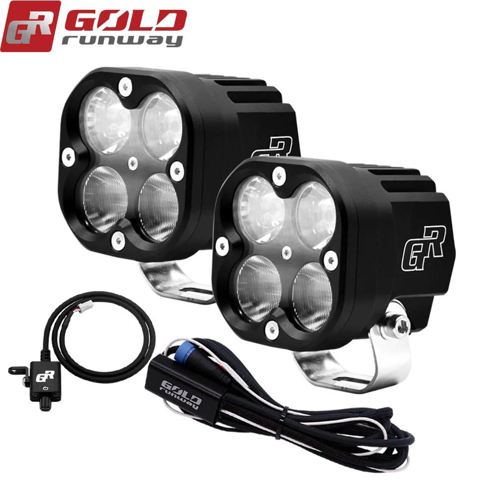 GOLDRUNWAY X4 moto rcycle фара 4XU3 40 Вт 4200lm светодиодный супер яркий мото rcycle прожектор/Наводнение мото вспомогательная регулируемая головка l
