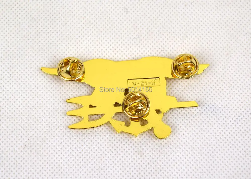 US Namy Seal Trident Uniform Insignia Badge W Pins Black Gold | Спорт и развлечения