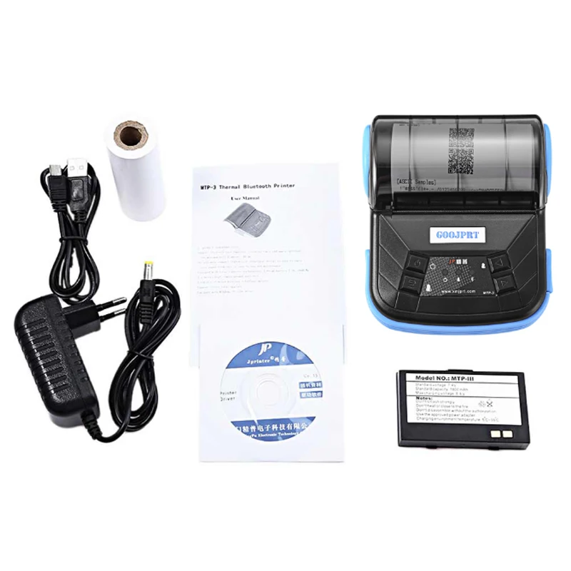 MTP-3 80 мм Мини bluetooth Themal принтер портативный беспроводной термопринтер подходит для Android iOS Windows