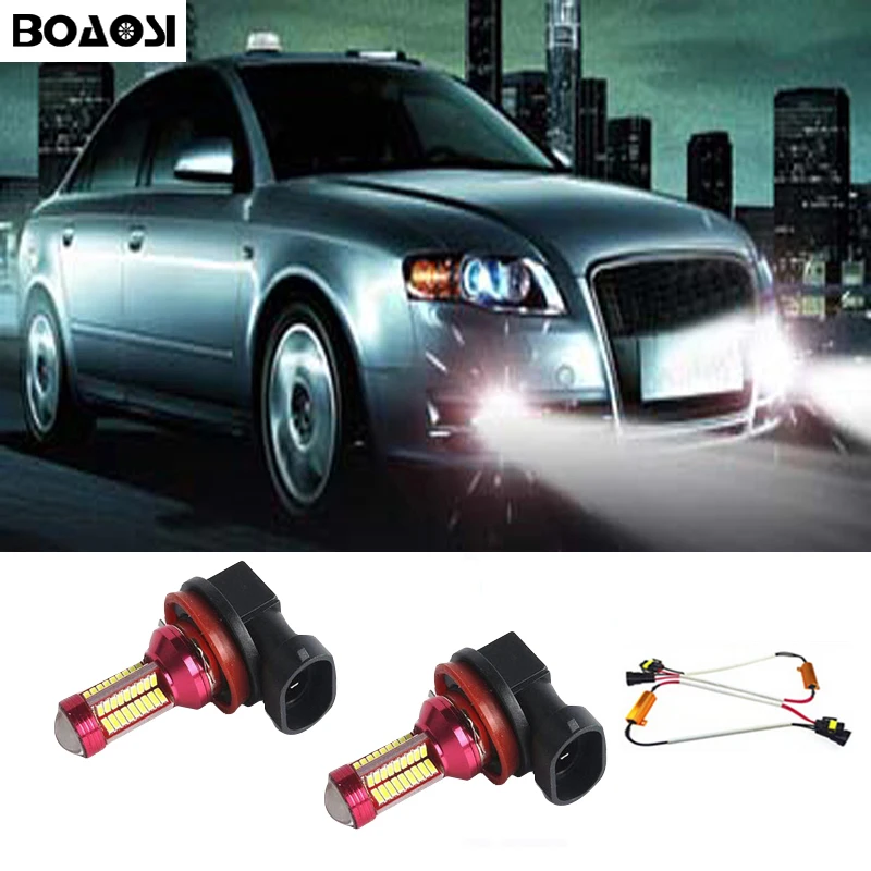 BOAOSI 2x H8 H11 Led Samsung 4014 SMD Светодиодные Автомобильные противотуманные фары DRL лампа +