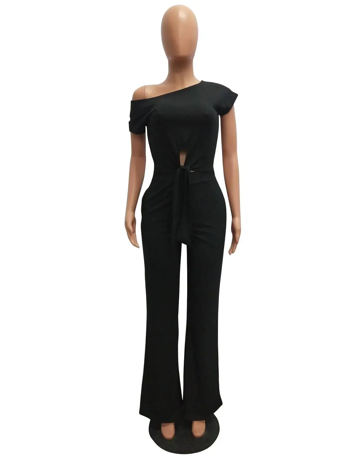 Для женщин 2 шт. наряды Повседневное галстук бабочка Топы + широкие брюки ноги для